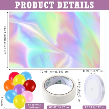 Nuogo 53 Pcs Rainbow Balloon Drop Kit for NYE & Parties