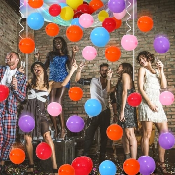 Nuogo 53 Pcs Rainbow Balloon Drop Kit for NYE & Parties