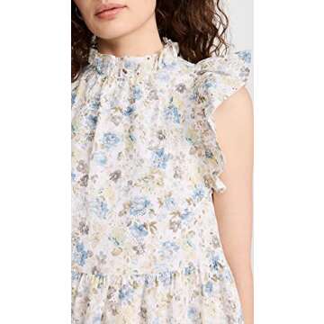 En Saison Women's Eliza Tiered Midi Dress, Olive Multi, S