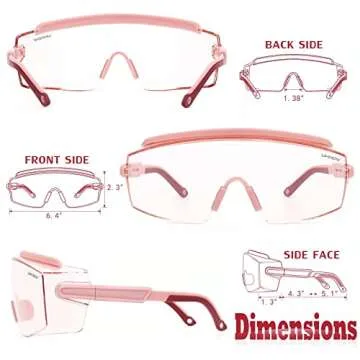 UKNOW Safety Goggles Over Glasses, Safety Glasses Anti Fog Wraparound Eye Protection, Protective Eyewear ANSI Z87.1