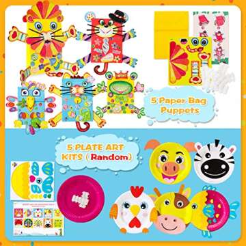 Max Fun 38Pcs Arts and Crafts Box for Kids Ages 3-8