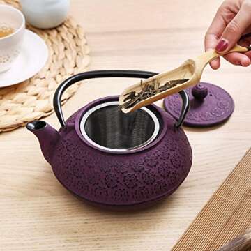 Elegant 30 oz Cast Iron Teapot with Infuser