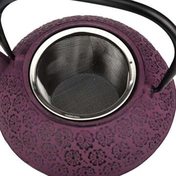 Elegant 30 oz Cast Iron Teapot with Infuser