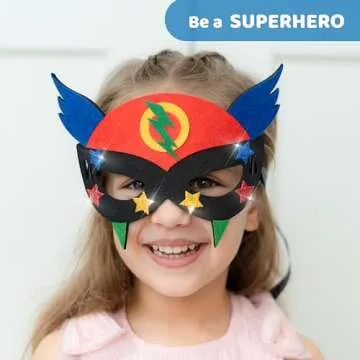jackinthebox Superhero DIY Dress up Art and Craft Kit | Make a Cape, Mask and Cuffs | Best Gift for Boys Ages 5 6 7 8 Years | 3 Craft Projects in 1 Box