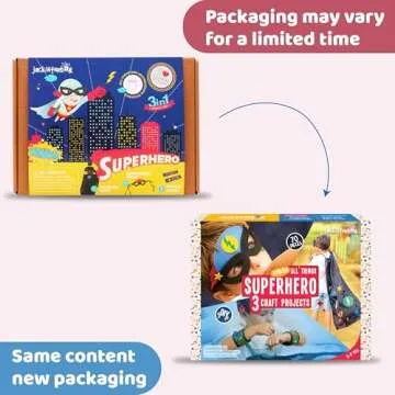 jackinthebox Superhero DIY Dress up Art and Craft Kit | Make a Cape, Mask and Cuffs | Best Gift for Boys Ages 5 6 7 8 Years | 3 Craft Projects in 1 Box