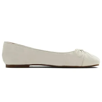 MOOMMO Women Cap Toe Flats Bow Slip On Ballet Flats Comfort Matte White Flat Shoes Round Toe Flat Heel Dress Shoes Office Ladies Party Chic Chic Driver Flats Casual Solid White 7 M US