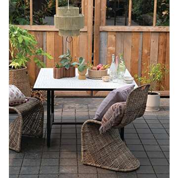 Bloomingville Fiber String Lamp, 10' Cord Pendant, 14" L x 14" W x 14" H, Green