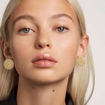 CASSIECA 8 Pairs Gold Clip on Earrings for Women 14K Gold Plated Chunky Hoop Clip Earrings for Women...