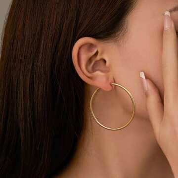 CASSIECA 8 Pairs Gold Clip on Earrings for Women 14K Gold Plated Chunky Hoop Clip Earrings for Women Hypoallergenic Clip on Hoop Earrings Non Pierced Fake Earrings Set Gold Silver Tone