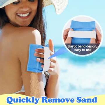 Cosweet Sand Removal Bag - Easy-to-Clean Beach Remover with Baby Powder, Talc-Free & Reef Friendly, Durable Beach Vacation Camping Essentials for Woman Kids Whole Family (Solid Color), Blue