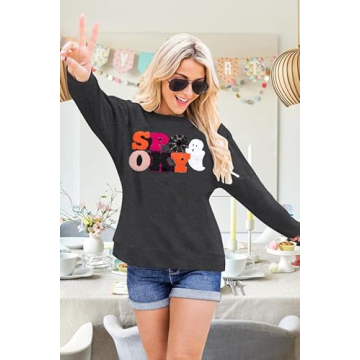 MOUSYA Halloween Spooky Sweatshirt for Women - Chenille Top