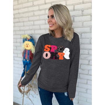 MOUSYA Halloween Spooky Sweatshirt for Women - Chenille Top