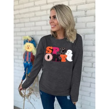 MOUSYA Halloween Spooky Sweatshirt for Women - Chenille Top