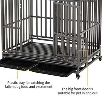 LUCKUP Heavy Duty Dog Cage for Large Dogs - Easy Assembly