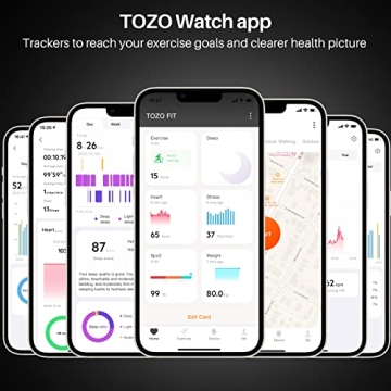 TOZO S2 44mm Smart Watch Fitness Tracker with Alexa