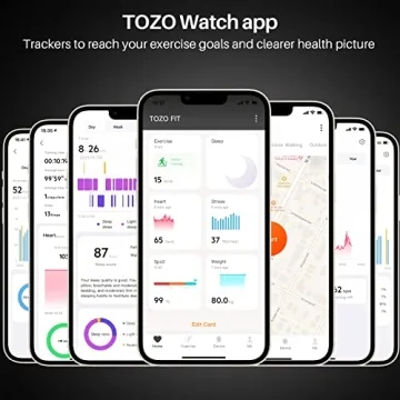 TOZO S2 44mm Smart Watch Fitness Tracker with Alexa