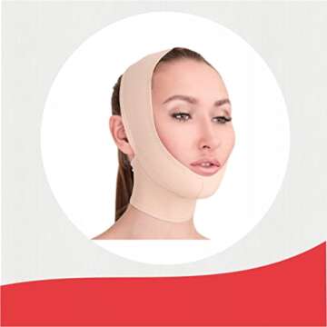 Post Surgical Chin Strap Bandage for Women - Neck and Chin Compression Garment Wrap - Face Slimmer, ...