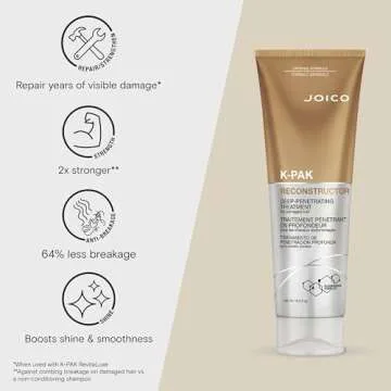 Joico K-PAK Reconstructor Deep-Penetrating Treatment | Repair & Strengthen Hair | 8.5 Fl Oz