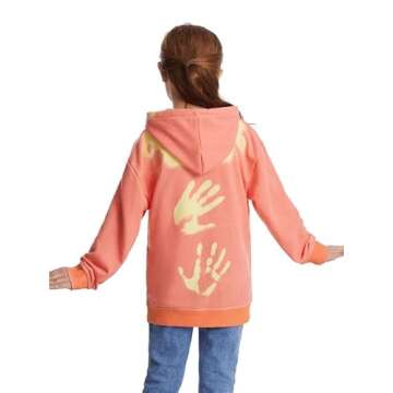 AINIKO Unisex Children Heat Reactive Color Changing Sweatshirt Fashion Casual Hoodie for Boys and Girls Orange