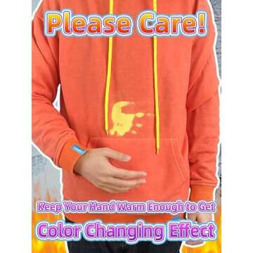 AINIKO Unisex Children Heat Reactive Color Changing Sweatshirt Fashion Casual Hoodie for Boys and Girls Orange