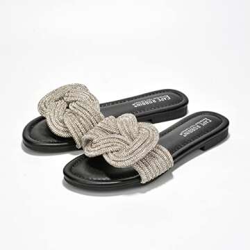 Cape Robbin Sparkly Rhinestone Sandals - Women’s Summer Style