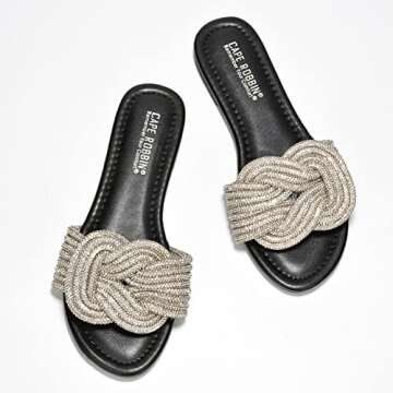 Cape Robbin Sparkly Rhinestone Sandals - Women’s Summer Style