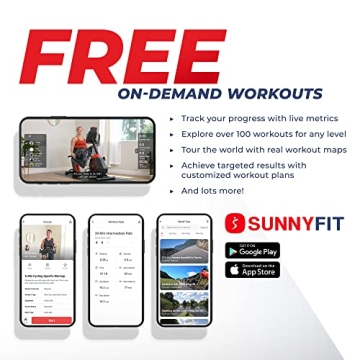 Sunny Health Fitness Smart Indoor Cycling Bike with SunnyFit App