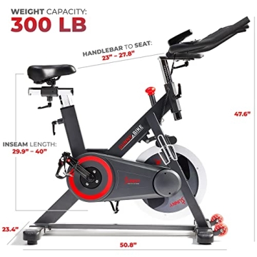 Sunny Health Fitness Smart Indoor Cycling Bike with SunnyFit App