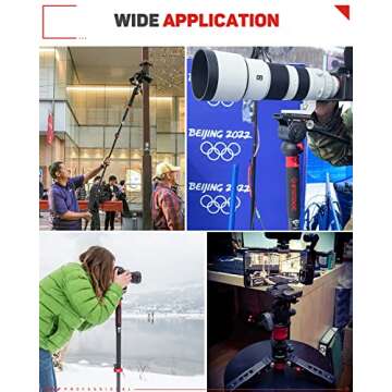 IFOOTAGE 71" Carbon Fiber Camera Monopod Professional Telescopic Video Monopods Base Tripod Compatibility DSLR Cameras Camcorders, Cobra 2 C180-II