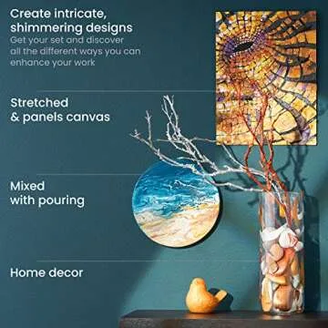 ARTEZA Metallic Acrylic Paint Set, 8 Colors 4.06 oz