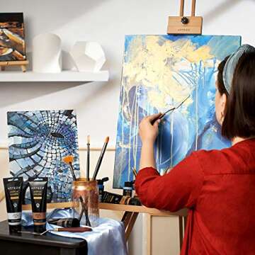 ARTEZA Metallic Acrylic Paint Set, 8 Colors 4.06 oz