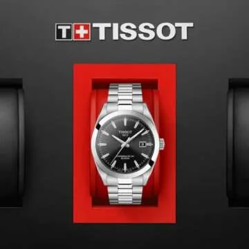 Tissot mens Gentleman Stainless Steel Dress Watch Grey T1274071105100