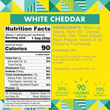Taali White Cheddar Water Lily Pops 10-Pack - Healthy Crunchy Snacks