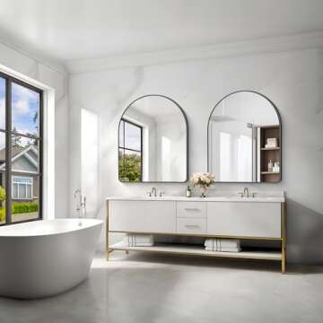 FORBATH Arched Mirror: Elegant 32x40 Inch Design