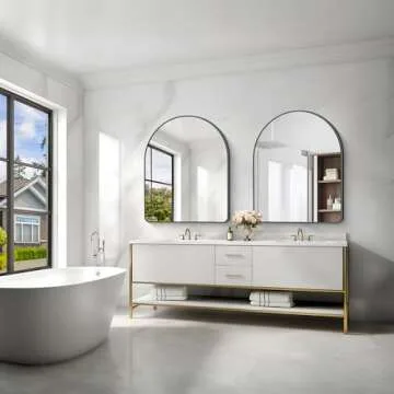 FORBATH Arched Mirror: Elegant 32x40 Inch Design