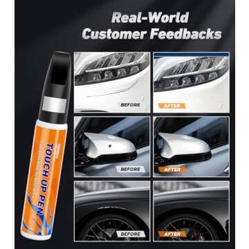 Pocartiffic Car Scratch Repair, White Car Paint Touch up, Premium Car Scratch Remover for Deep Scratches, Precise Automotive Paint Color Matching (White)