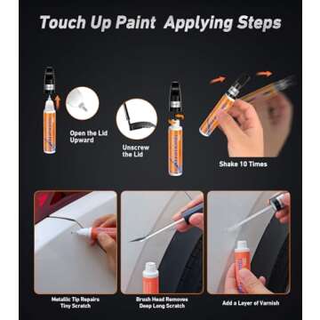 Pocartiffic Car Scratch Repair, White Car Paint Touch up, Premium Car Scratch Remover for Deep Scratches, Precise Automotive Paint Color Matching (White)