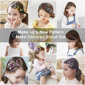 ECADY Colorful Snap Hair Clips Set - 100pcs for Girls