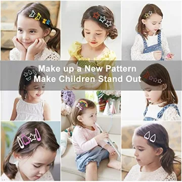 ECADY Colorful Snap Hair Clips Set - 100pcs for Girls