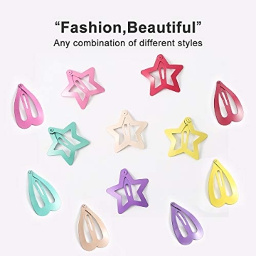 ECADY Colorful Snap Hair Clips Set - 100pcs for Girls