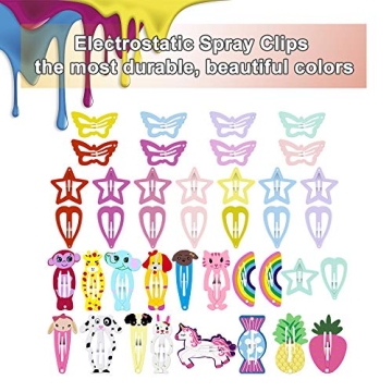 ECADY Colorful Snap Hair Clips Set - 100pcs for Girls