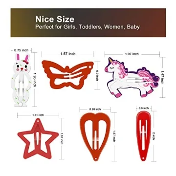 ECADY Colorful Snap Hair Clips Set - 100pcs for Girls