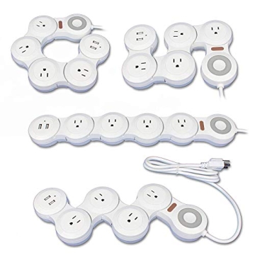 Compact Power Cord Charger with USB Ports & Multi Outlets