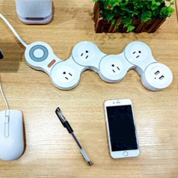 Compact Power Cord Charger with USB Ports & Multi Outlets