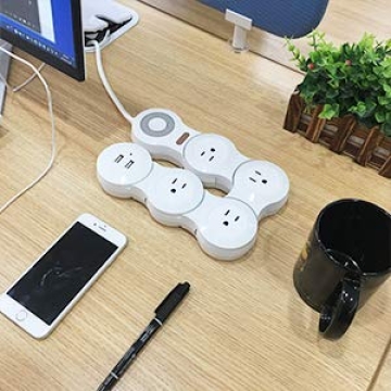 Compact Power Cord Charger with USB Ports & Multi Outlets