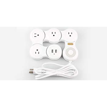 Compact Power Cord Charger with USB Ports & Multi Outlets