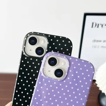 Yeddabox Cute Polka Dot iPhone 14 Case Slim Shockproof Cover