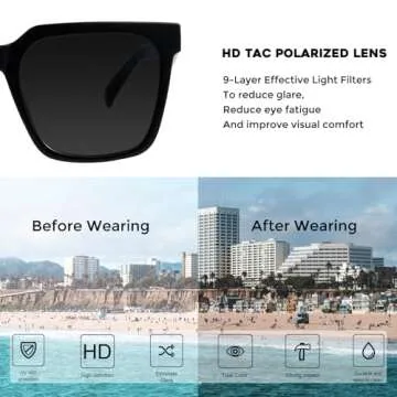 Mosanana Oversized Square Sunglasses for Women - Stylish UV400 Protection