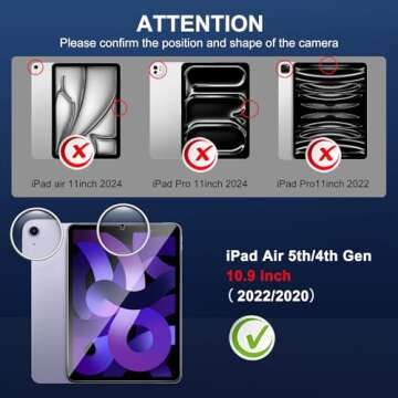 SPARIN 3 Pack Screen Protector for iPad Air 5th Generation/4th Generation 10.9 Inch, Tempered Glass ...