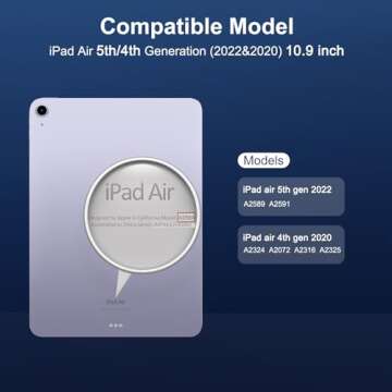 SPARIN 3 Pack Screen Protector for iPad Air 5th Generation/4th Generation 10.9 Inch, Tempered Glass for iPad Air 5/4 (2022&2020), Apple Pencil Compatible